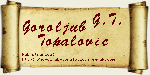 Goroljub Topalović vizit kartica